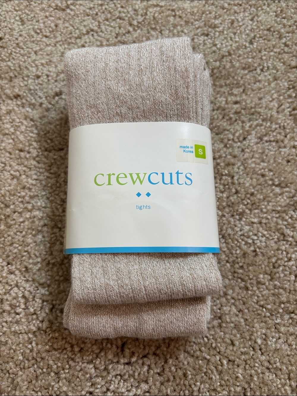 Crewcuts Beige Ribbed Tights - Neutral Beige